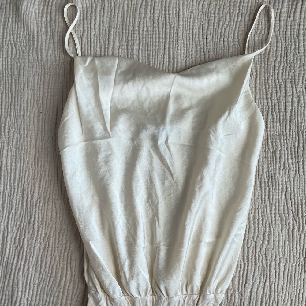 Lulus satin cream body suit; worn once: size s